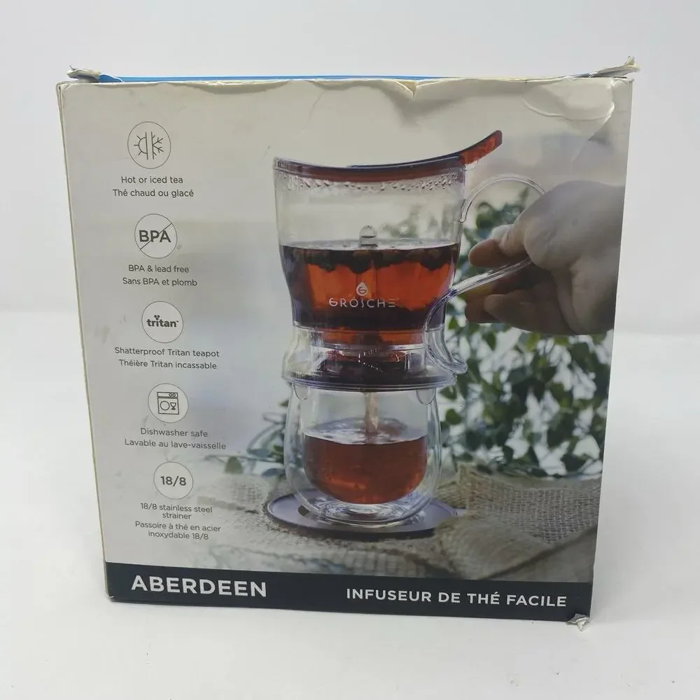 Grosche Aberdeen Easy Tea Steeper 17.7oz 525 ML Tritan Shatterproof Loose Leaf